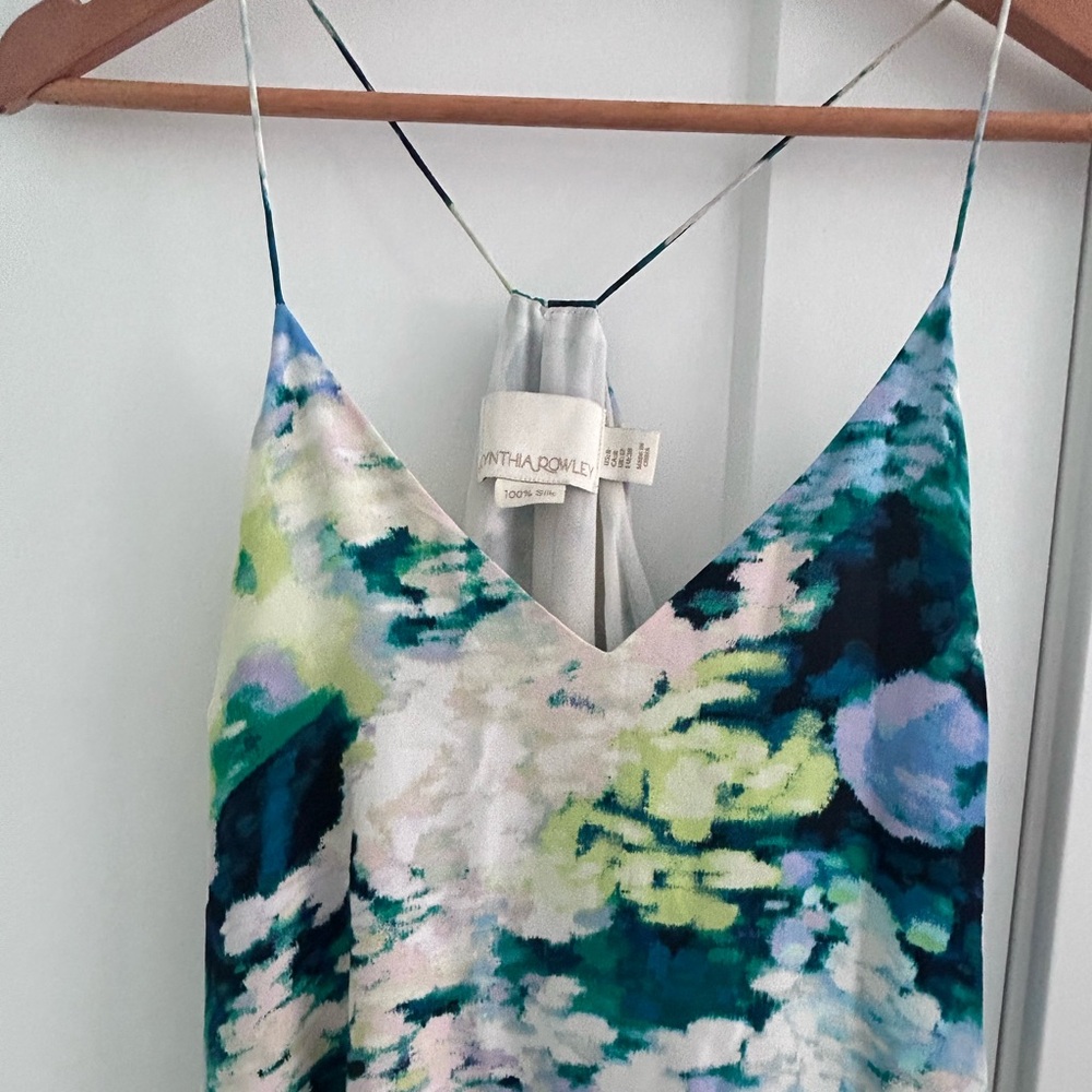 Beautiful Watercolour Patterned 100% Silk Dress (w pockets!)